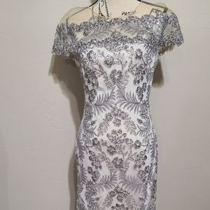 Women's gray/silver evening gown